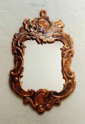 Stare lustro kryształowe, ozdobne, miedziana rama