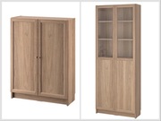 Regał regały Ikea Billy z drzwiami Oxberg 80x30x106 i 80x30x202 cm dąb