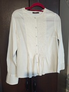 Bluzka koszula Reiss  r. 10 jedwabna z żabotem ecru na guziki 