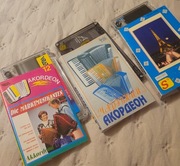 Muzyka na akordeon - trzy kasety w stanie bardzo dobrym 