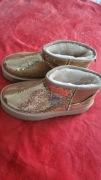 Buty zimowe, cekiny złote 