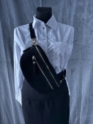 Nerka torebka czarna zamsz naturalny Włoska - nowa