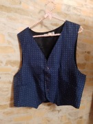 M) Gable/ Granatowa kamizelka garniturowa z patką z Londynu 