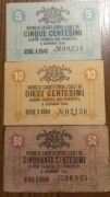 Zestaw banknotów okupacja austriacka we Włoszech 1918