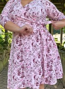 Snag bawełniana kopertowa sukienka mini rozmiar H(56-58)