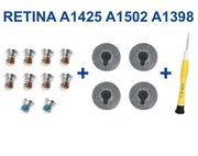 Apple MacBook Retina A1425 A1398 A1502 komplet śrubek gumki śrubokręt