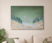 Obraz ręcznie malowany 50x70 strukturalny pejzaż abstracja spokój natury