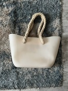 Duża gumowa torebka typu O bag pudrowy róż torba Obag na ramię