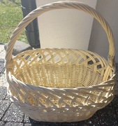 Kosz wiklinowy na zakupy, owoce, grzyby 