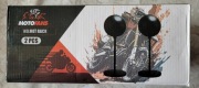Zestaw 2 czarnych, sferycznych stojaków na kaski motocyklowe marki Motofans
