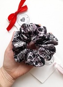 Czarna różowa jedwabna gumka 100% jedwab naturalny silk satyna