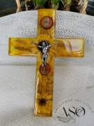Krzyż z żywicy epoksydowej, ręcznie robiony  dekoracja religijna, efekty 3D