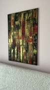 Obraz ręcznie malowany „Black & Red & Gold”