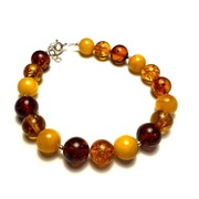 Fiolekart - Bransoletka, biżuteria artystyczna - bursztyn kalibrowany