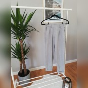 Szare spodnie  cygaretki czarne paski Bershka XS