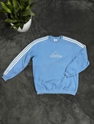 Bluza Adidas niebieska z trzema paskami i logo – klasyczna, unisex, vintage