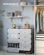 Zamykany stojak na buty, prostokątny organizer, 10-szczelinowy modułow