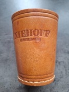 Kubek na kości stary skóra naturalna Niehoff lata70/80