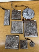 Zestaw 8 ceramicznych dekoracji ściennych – Töpferei Schnauder, Thurnau )