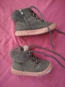 Buty buciki zimowe dziecięce dla dziewczynki 25 ocieplane