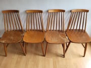 Krzesła komplet patyczaki PRL 4 sztuki zestaw