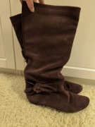 Intershoe bordowe kozaki roz. 38