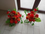 Stroik nagrobny kompozycja kwiatowa komplet 