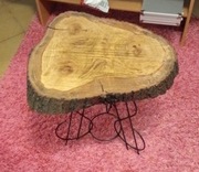 Stolik kawowy dębowy plaster drewna