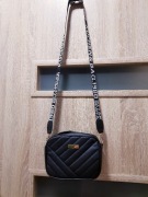 Czarna Torebka Listonoszka Przewieszka długi pasek