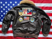 Kurtka pilotka Top Gun XL 1986 brązowa skóra naturalna skórzana G-1 