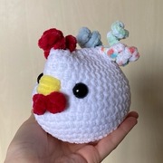 Kogut na szydełku, maskotka, pluszak.
