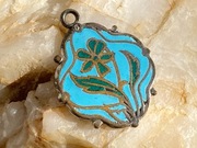 Stary Wisiorek Emalia Antyk Art Nouveau Secesja