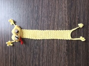 Żaba żółta na szydełku kordonek zakładka ozdoba 