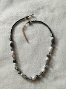 Naszyjnik z jaspisu, pereł i hematytu