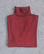 Czerwony męski golf Zara premium 100% wełna merino rozm. M/L