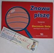 Znowu piszę. Notatnik w tłoczone linie ułatwiające naukę pisania + paski