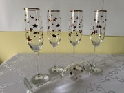 Kieliszki do Szampana 200 ml Złote Gwiazdki 5szt Sylwester Glamour Premium