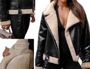 NAJMODNIEJSZA RAMONESKA CIEPŁA KURTKA ORIGINAL BEŻOWY KOŻUSZEK ZIMA FB145A