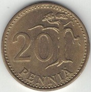 Finlandia 20 pennia 1974 - 22 mm - nr 1