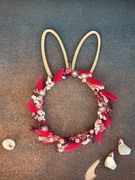 SŁODZIAK Wianek z suszonych roślin, wianek wiosenny z uszkami zająca