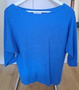 Niebieski sweter nietoperz