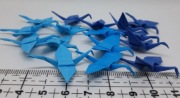 16 x Mini żuraw ptak origami handmade zestaw niebieski, granatowy