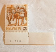 Listonosz na mule. Szwajcaria 1987 r