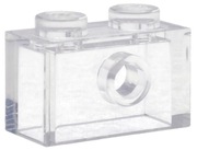 Brick, Modified 1 x 2 with Stud on Side 7133 20 sztuk TRANS-CLEAR