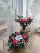 Zestaw na grób wiązanka plus wkład do wazonu 