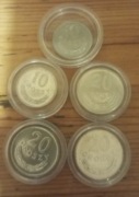 Zestaw 5 monet PRL ładne stany z ładnym lustrem menniczym