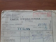 Karta gwarancyjna Unitra Dorota MOT-744