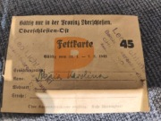 Okupacja Karta na margarynę Góny Śląsk 