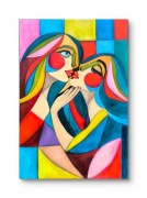  obraz 100x150 cm  „Dialog: Pierwszy Dotyk”  ręcznie malowany