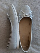 Srebrne błyszczące eleganckie buty baleriny Jenny Fairy 37